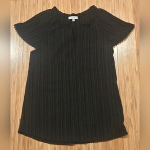 NWOT Angels Black Textured Blouse